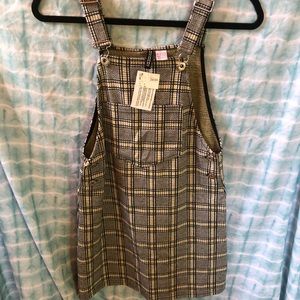 Divided Plaid Overall Dress Size 2 NWT